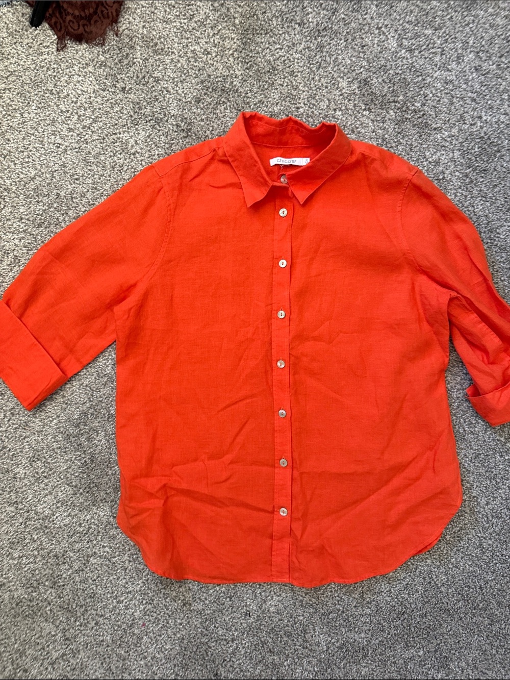 Chico's Bright Orange Women's Button-Down Shirt